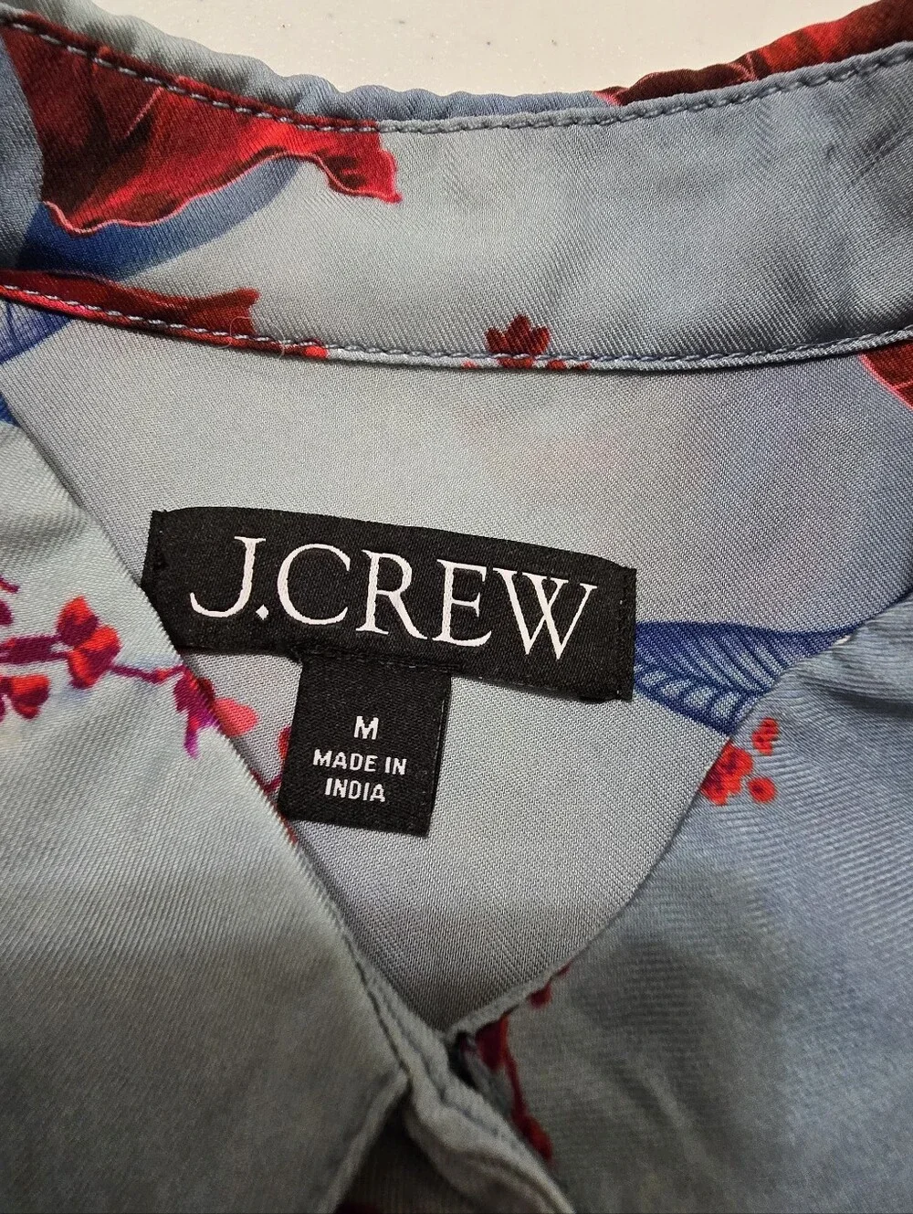 J. Crew Drapey Relaxed Fit Button Down Floral Viscose Twill Blouse Womens Medium